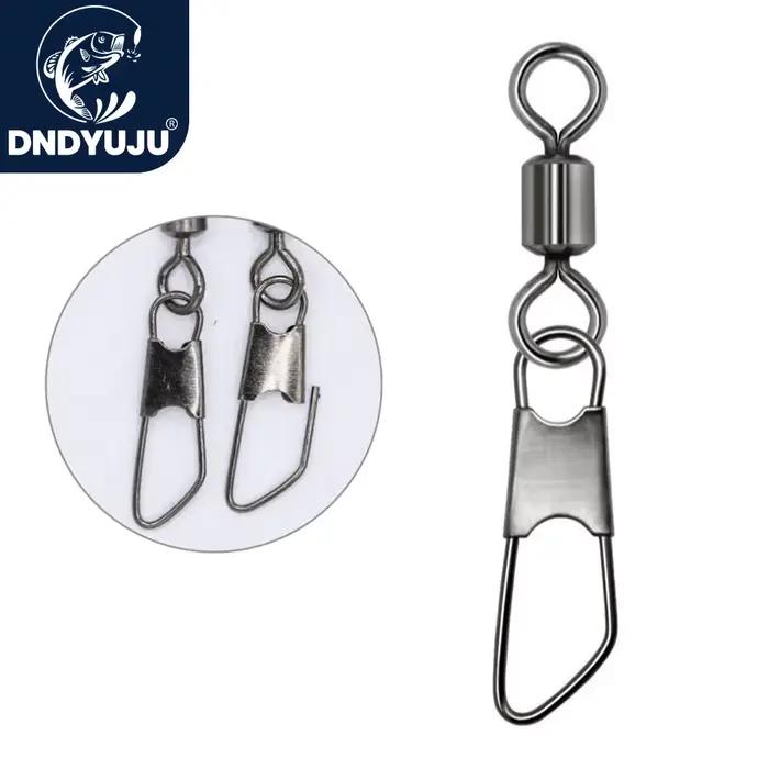 DNDYUJU 100 swivels de pêche type A en acier inoxydable pour connecteurs de leurres et pêche à la carpe