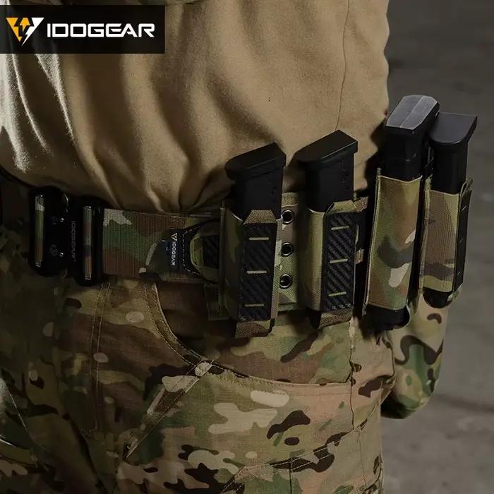 Poche double chargeur 9mm IDOGEAR - Mag pouch carbone MOLLE pêche airsoft tactique