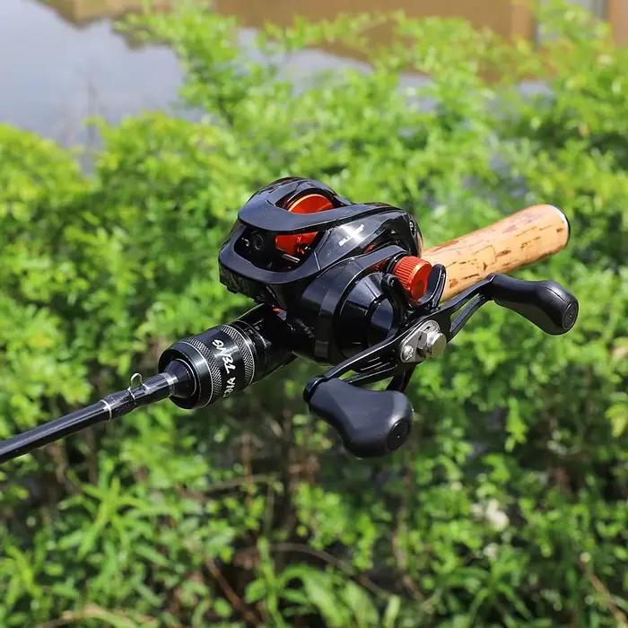 Moulinet baitcasting 6.3:1 8KG drag pour pêche du bar en mer accessoires complémentaires pêche en bateau plage rochers côtiers expérience optimale carpe lieu maigre robuste fiable