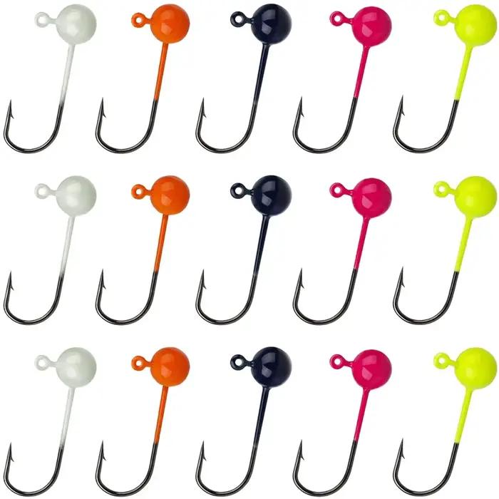 Lot de 50 têtes plombées anti-herbe pour leurres souples, hameçon long shank, poids 0.45g à 2g