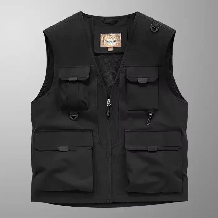 Veste de pêche sans manches Outdoor Casual 2024 - Multi-poches respirante pour photographes et pêcheurs