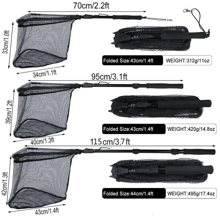 Filet de pêche pliable et rétractable Sougayilang 70 95 115 cm pour truite carpe et perche