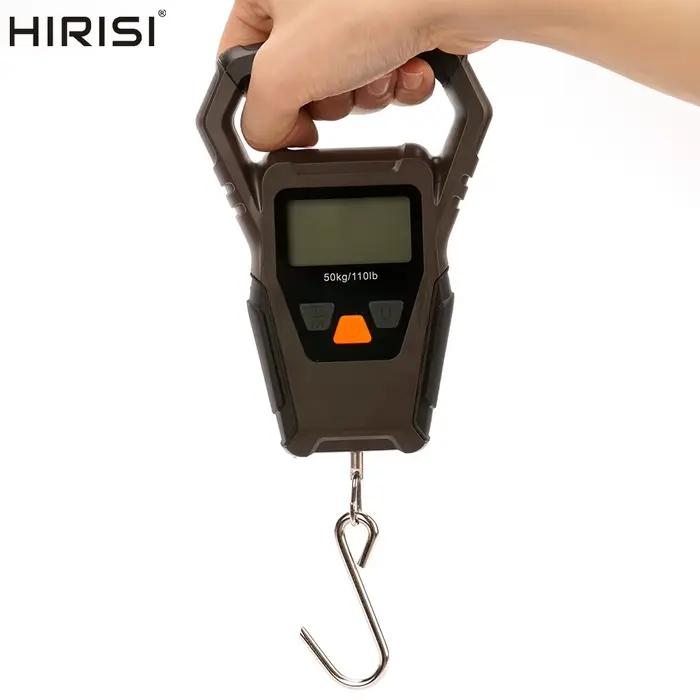 Balance électronique LCD Hirisi 50kg avec règle, pèse-carpes portable antidérapant pour la pêche