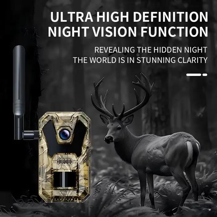 Nouvelle caméra de chasse 4G 4K avec panneau solaire - Détection PIR et application mobile