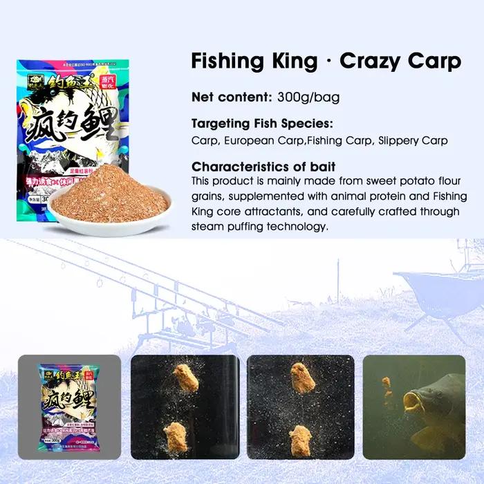 Appât Fishing King Crazy Carp 300g à la patate douce et viande d'escargot pour pêche printemps-été