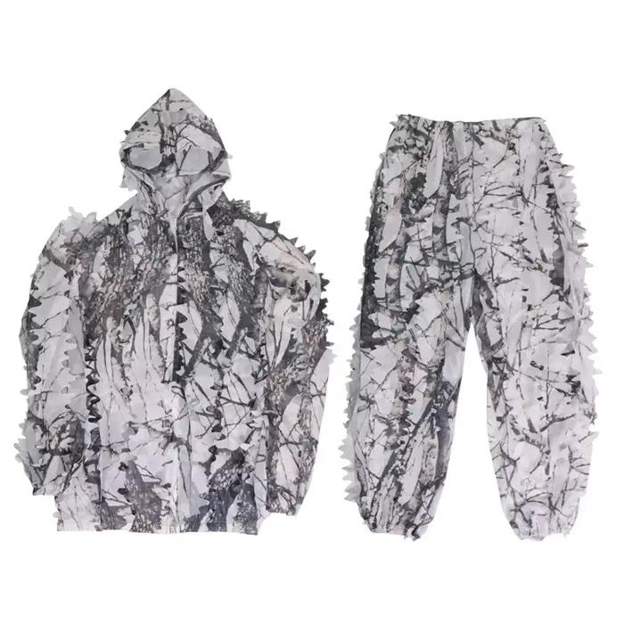 Combinaison Ghillie 3D feuilles camouflage jungle pêche chasse tir jeunes adultes motif feuillage