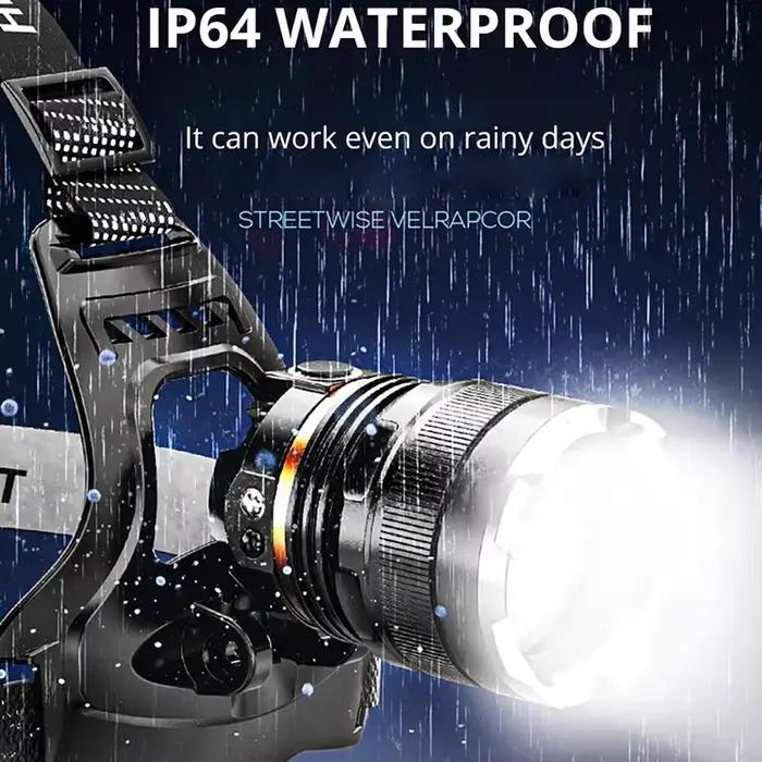 Lampe frontale XHP90.2 rechargeable 1000m pour pêche nocturne - Puissante lumière LED 2x18650