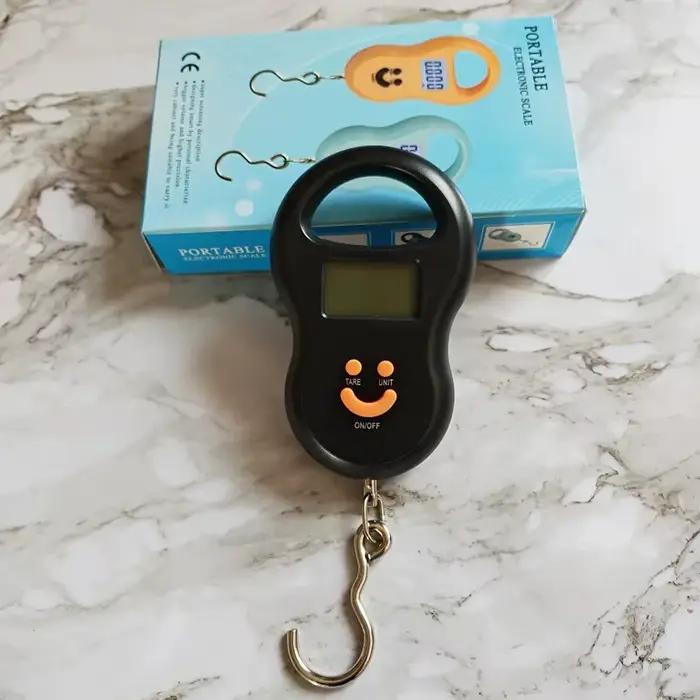 Pèse-personne numérique suspendu 50Kg précision 10g LCD rétroéclairé pour pêche cuisine voyage compact