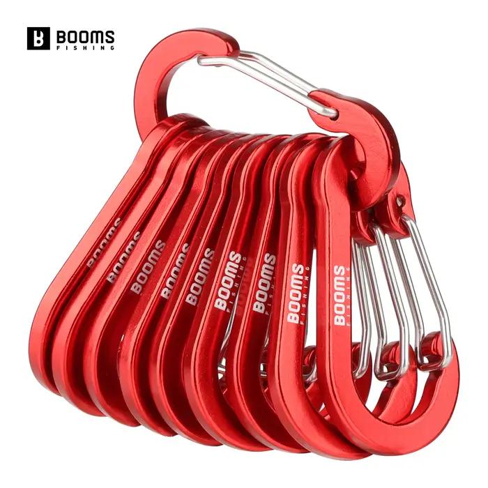 10 clips polyvalents Booms Fishing - Anneaux en D en aluminium pour pêche et rangement - Accessoires pratiques