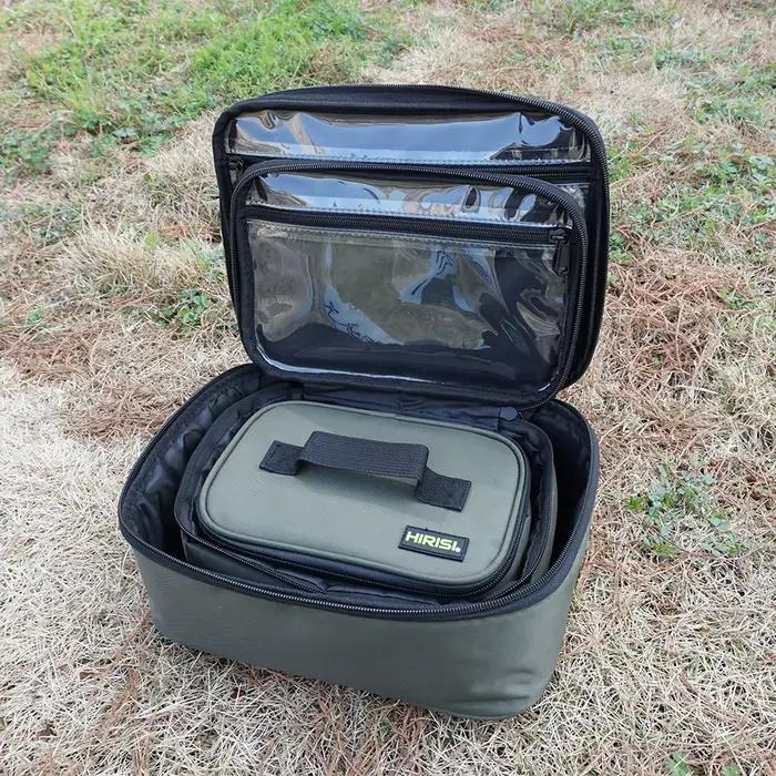 Sac de pêche carpe polyvalent Hirisi - Organisation accessoires, rangement leurres et moulinets en PVC Oxford