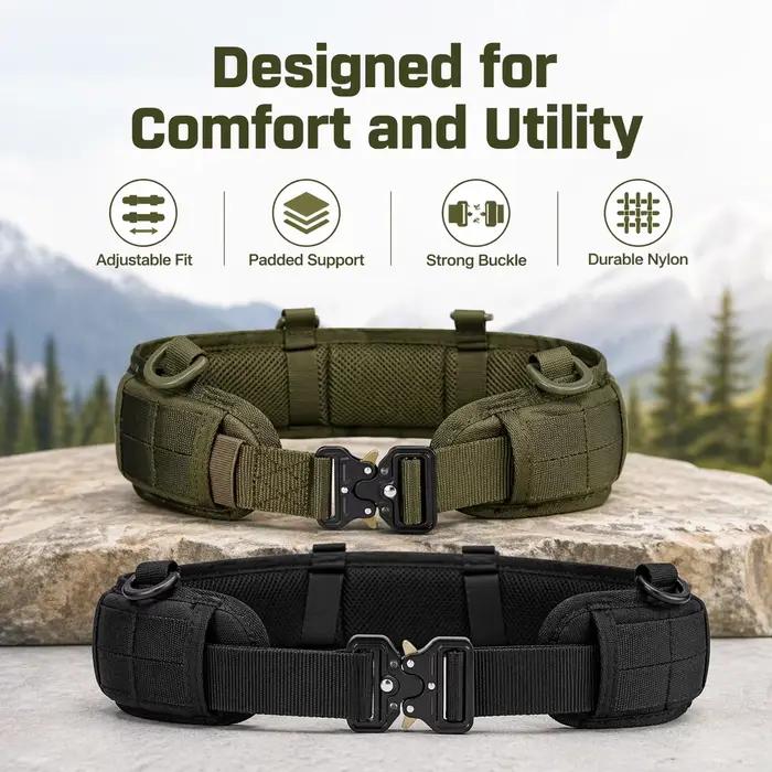 Ceinture Tactique en Nylon MOLLE Boucle Métallique Pour Pêche Chasse Accessoires Organisateurs Durables Outdoor