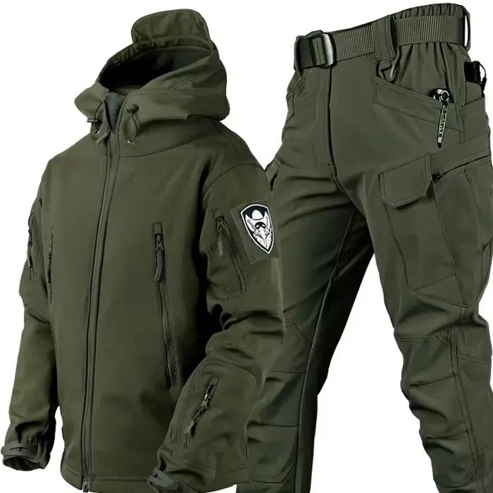 Veste et pantalon de pêche hiver polaire coupe-vent imperméable 5XL épais résistant