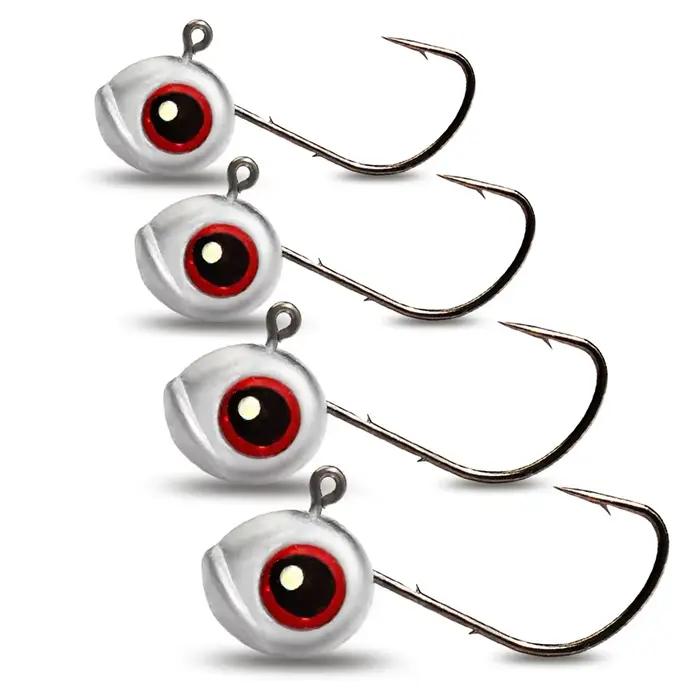 Hameçons Jig Head en acier à haute teneur en carbone avec leurres T-tail pour pêche carnassière occasions spéciales pêche de nuit pêcheur cadeau