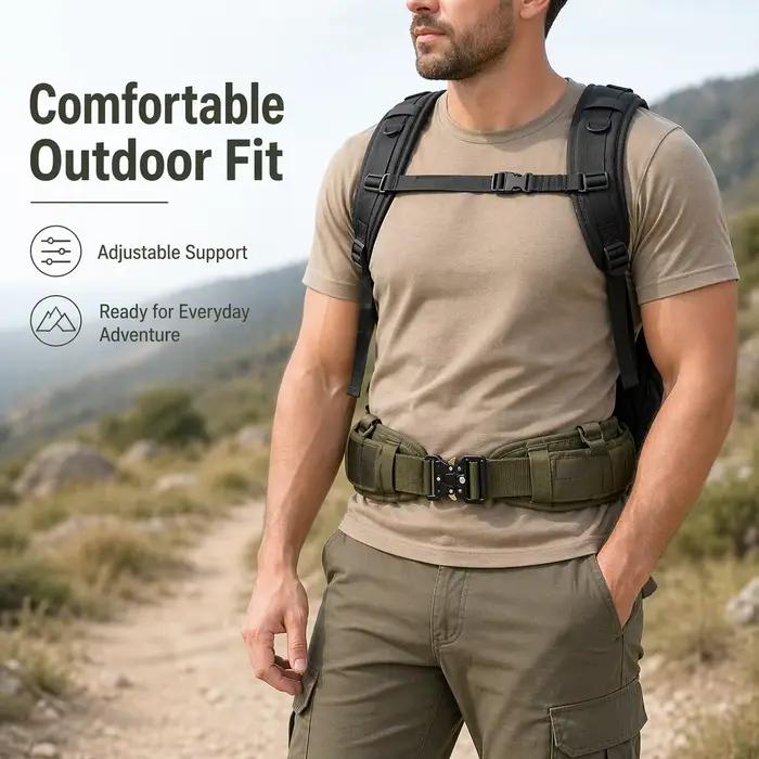 Ceinture Tactique en Nylon MOLLE Boucle Métallique Pour Pêche Chasse Accessoires Organisateurs Durables Outdoor
