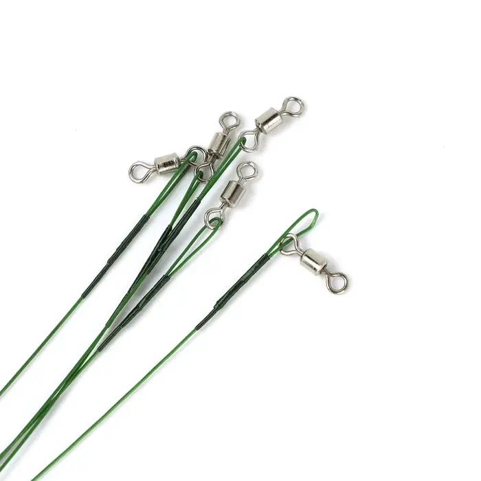 Rig de pêche avec bas de ligne acier inox - 20 pièces avec émerillons pour montages snells