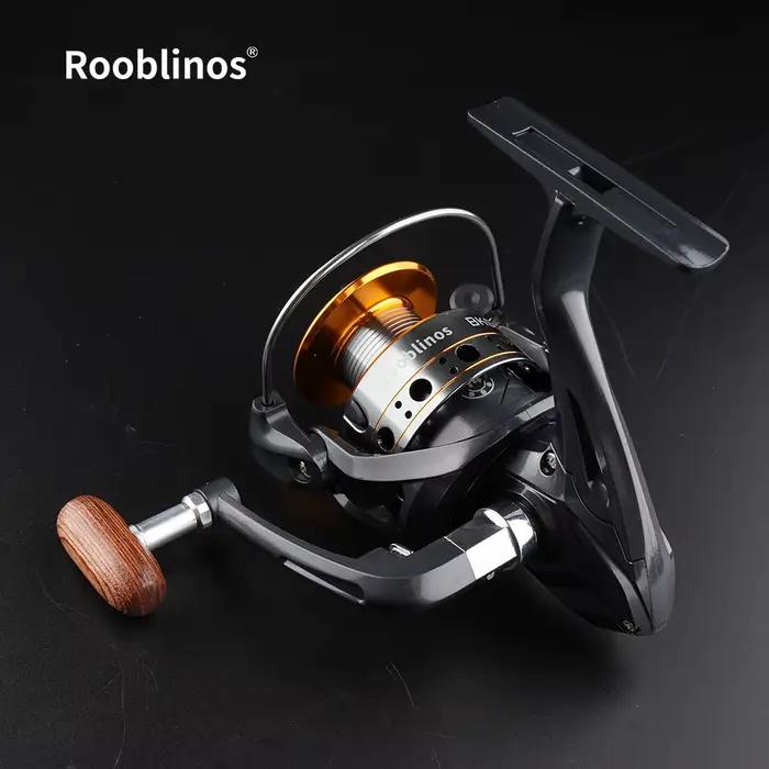 Moulinet Rooblinos MG polyvalent pour pêche en eau douce et mer, rouet de préchargement, cadre métal, frein haute vitesse, idéal pour la plage, bateau, roche, lac et rivières