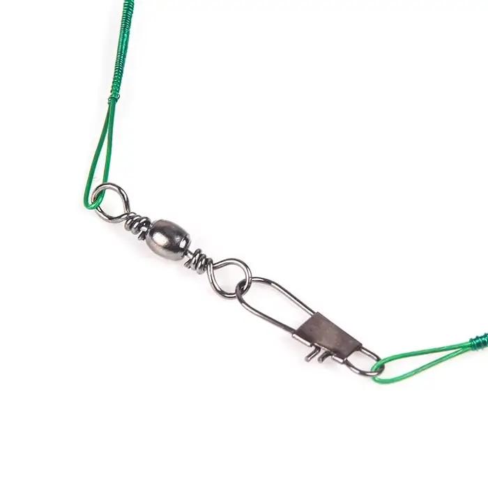 20PCS anti-morsure acier ligne pêche 15cm-30cm avec émerillon, accessoire fil leader olta leadcore