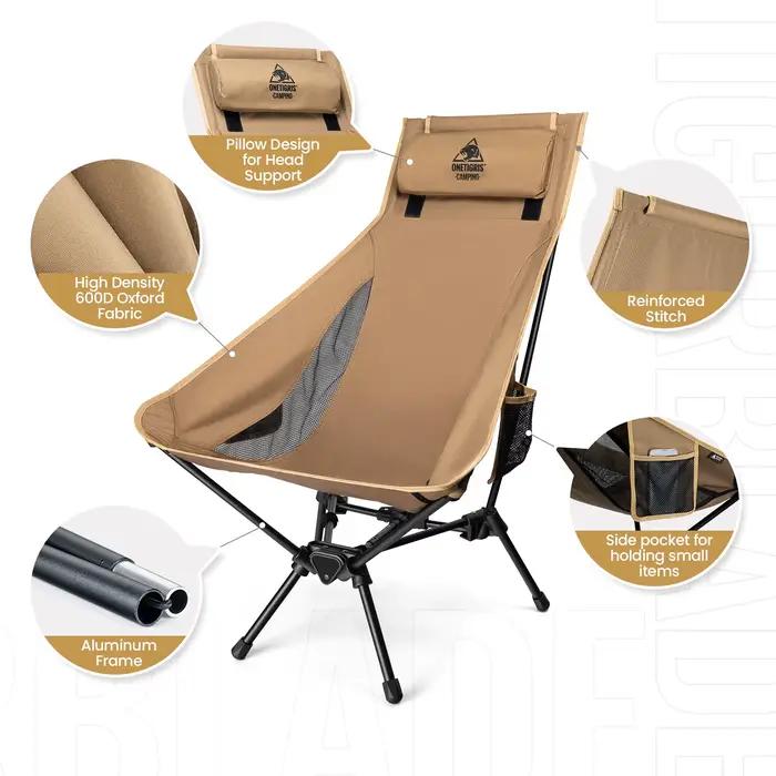 Chaise OneTigris Tigerblade pour pêche - Siège pliable robuste pêche trekking activités extérieures confortable