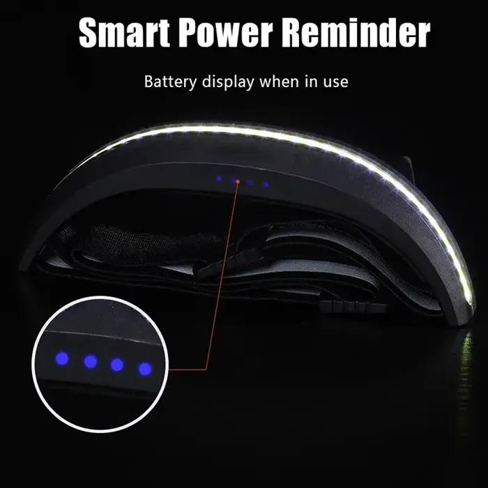Frontale COB pêche rechargeable lumière rouge et blanche lampe de travail pour camping et running nocturne