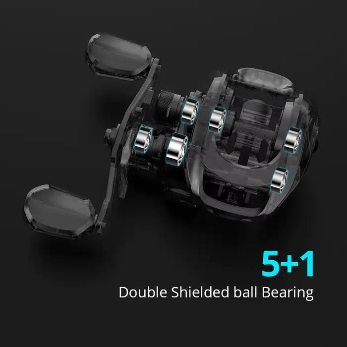Moulinet KastKing Brutus baitcasting - Système frein magnétique 7.2:1 ratio pour pêche précise carnassiers