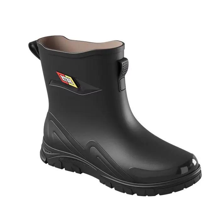 Bottes de pluie homme hiver doublées polaire imperméables extérieur chaudes étanches travail anti-dérapage