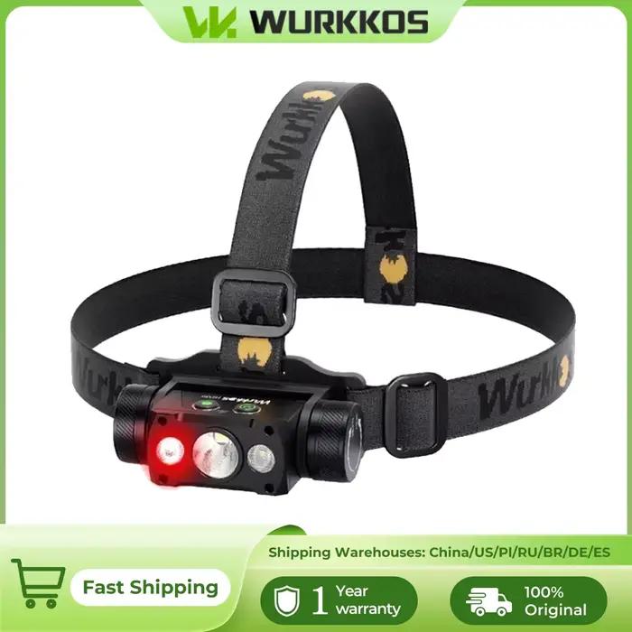 Lampe frontale Wurkkos HD50 rechargeable 21700 4000lm avec lumière rouge pour pêche et camping nocturne