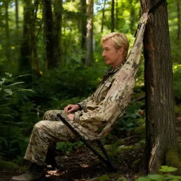 Siège de chasse camouflage pliant hamac portable pour pêche et camping en extérieur