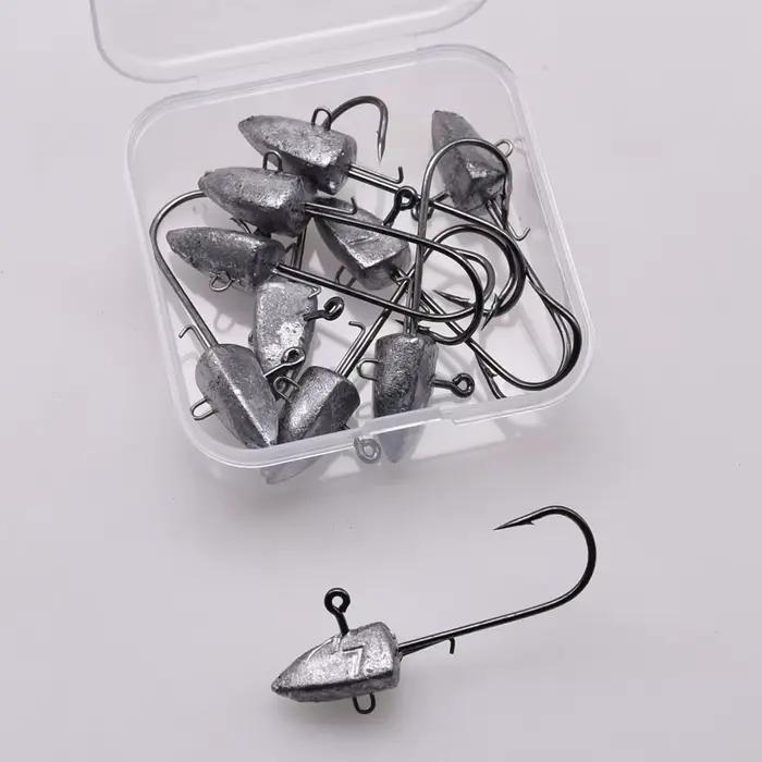 Têtes de pêche Triangle Head NED Hooks 3.5g à 28g pour leurres souples et jigging