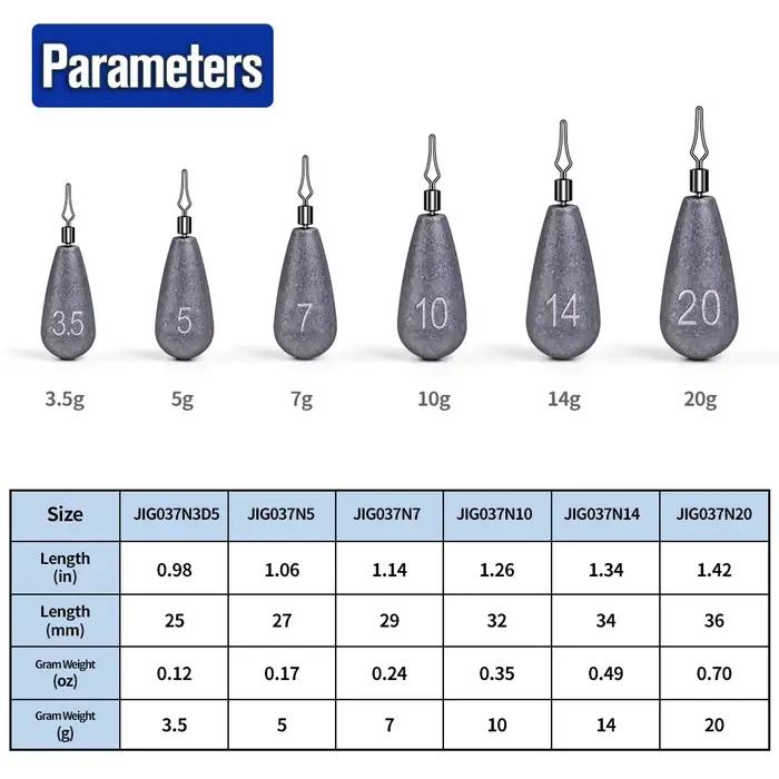 Fishing Accessories Leaded Jig Head 3.5g 5g 7g 10g 14g 20g Pendant Plumb Pendant