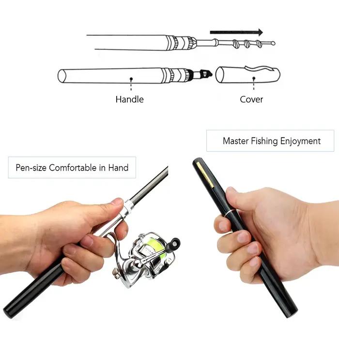 Canne à pêche télescopique combo mini avec moulinet - Kit poche compact pour pêche nomade et voyage