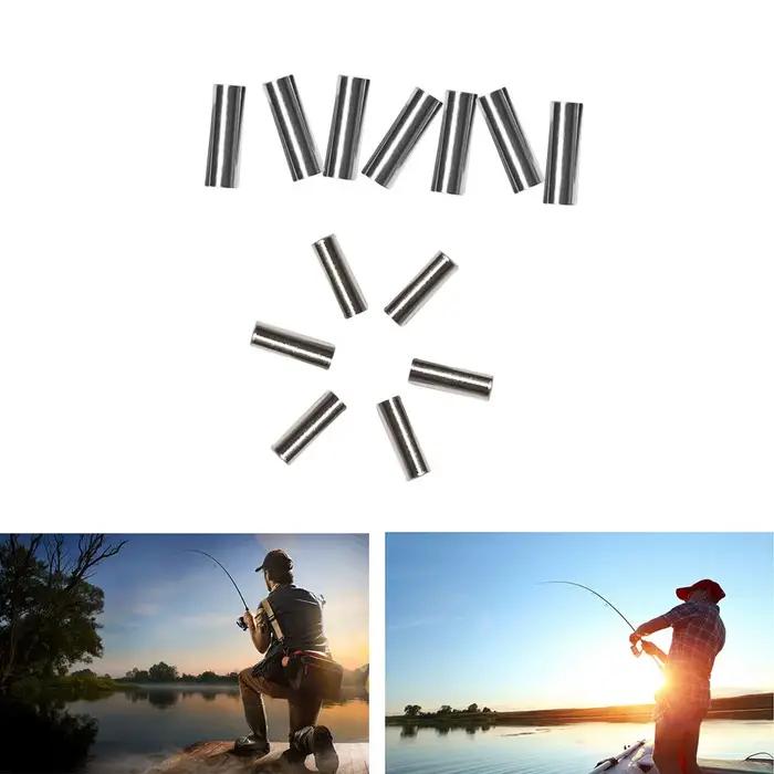 100 pièces manchons sertissage cuivre 1.0 à 2.8mm pour ligne pêche mer accessoires montage leader