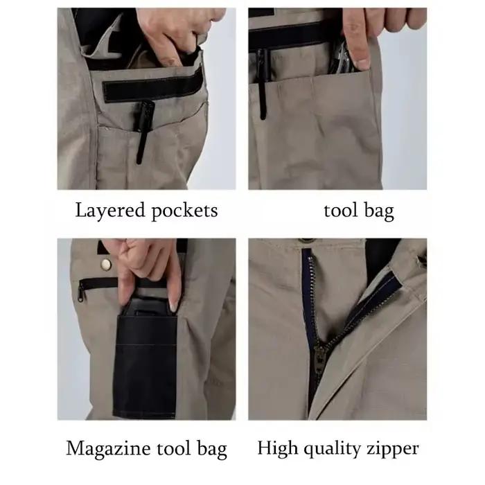 Pantalon de travail résistant homme style safari multi-poches pour pêche printemps automne四季通用男式钓鱼裤带多口袋适合春季和秋季