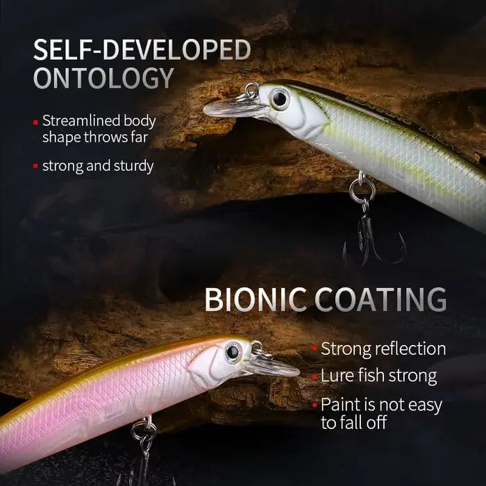 Leurre minnow BEARKING 73mm 5g avec poids magnétique - Crankbait professionnel qualité premium