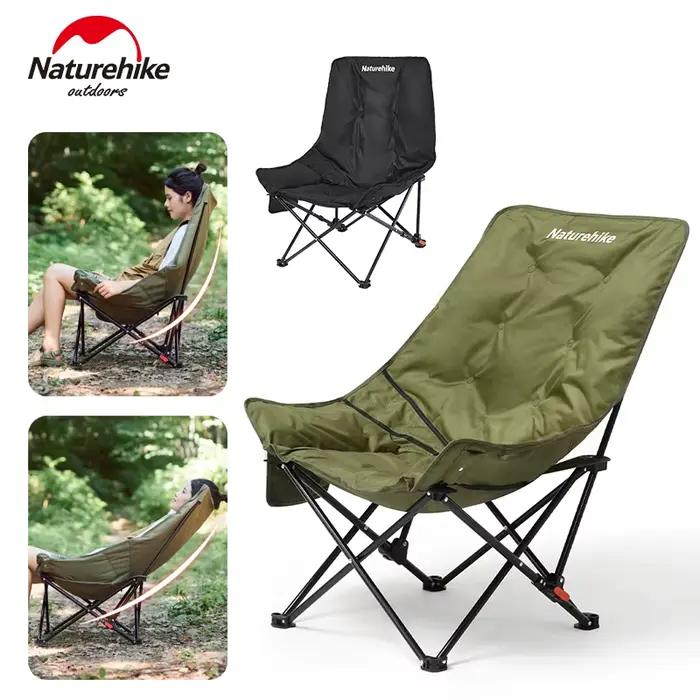Chaise lounge pliante Naturehike dossier haut réglable - Siège confortable pour pêche détente jardin pique-nique