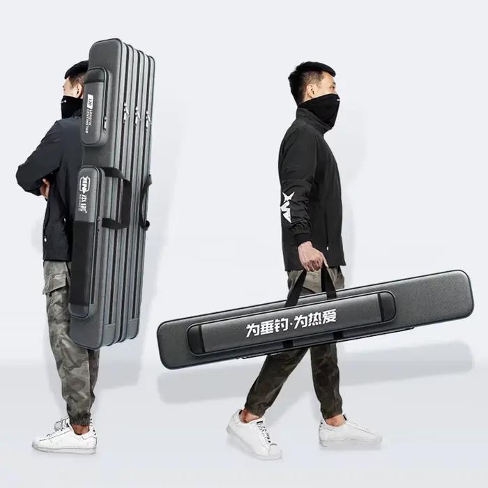 Sac de pêche multifonction 80-130cm double/triple couche pour cannes à pêche et équipement - grand sac à dos