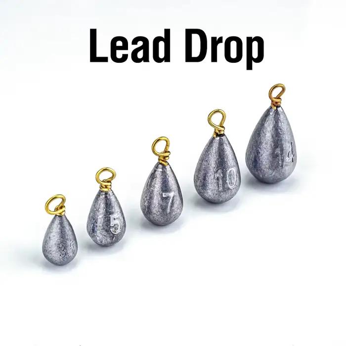 22 plombs plomb boîtés 3.5g 5g 7g 10g 14g avec émerillons laiton pour pêche Drop Shot