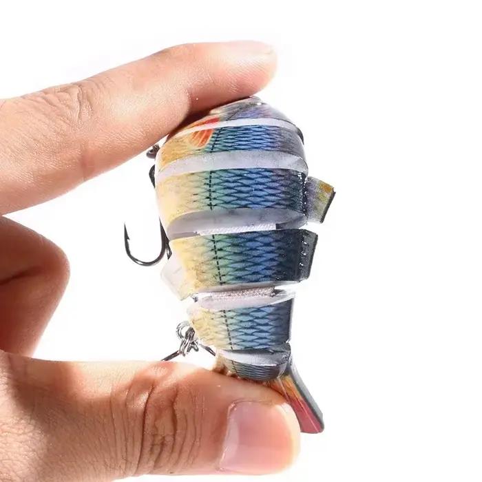 Leurre de pêche leurre dur crankbait 6 segments articulés 10cm 17.5g, appât nageur coulant, lot de
