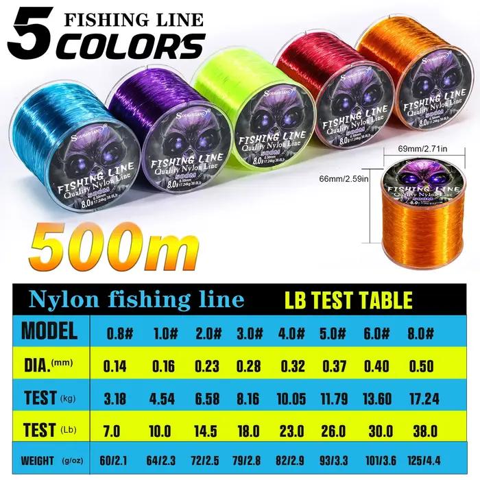 Ligne de Pêche Monofilament Nylon Sougayilang 500m Haute Résistance pour Pêche en Eau Douce