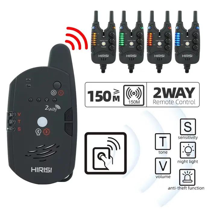 Kit d'alarme de touche sans fil Hirisi avec télécommande 2 voies pour pêche à la carpe S8