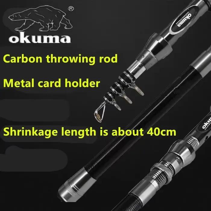 Canne spinning OKUMA New Carbon Rock 1.5-2.7m avec anneaux céramique, pour pêche rocheuse et mer