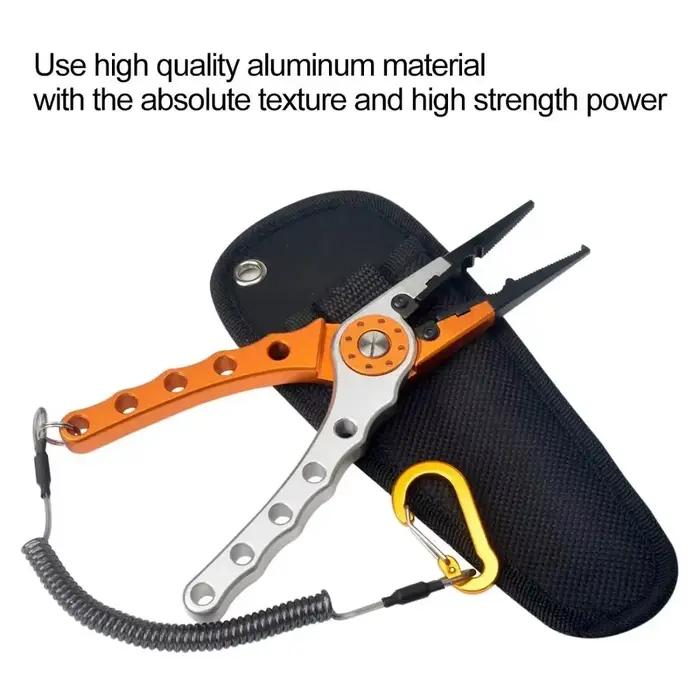 Pince multifonction pêche coupe-ligne dégorgeoir et coupe nœuds en alliage d'aluminium 150g 20cm