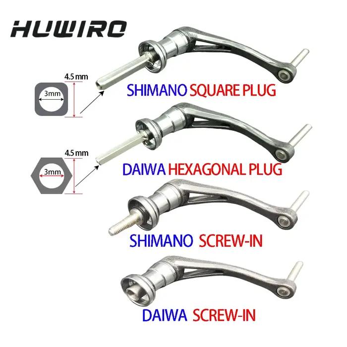 Manivelle de remplacement léger carbone pour moulinet pêche SHIMANO DAIWA sans bouton poignée puissante