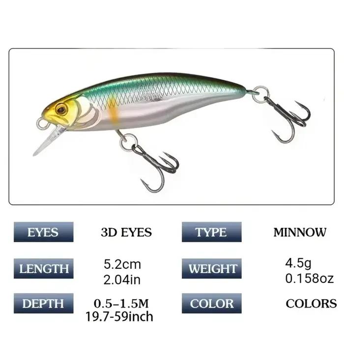Leurre minnow coulant japonais 52mm 4.5g - jerkbait professionnel pour bar, brochet et carnassiers