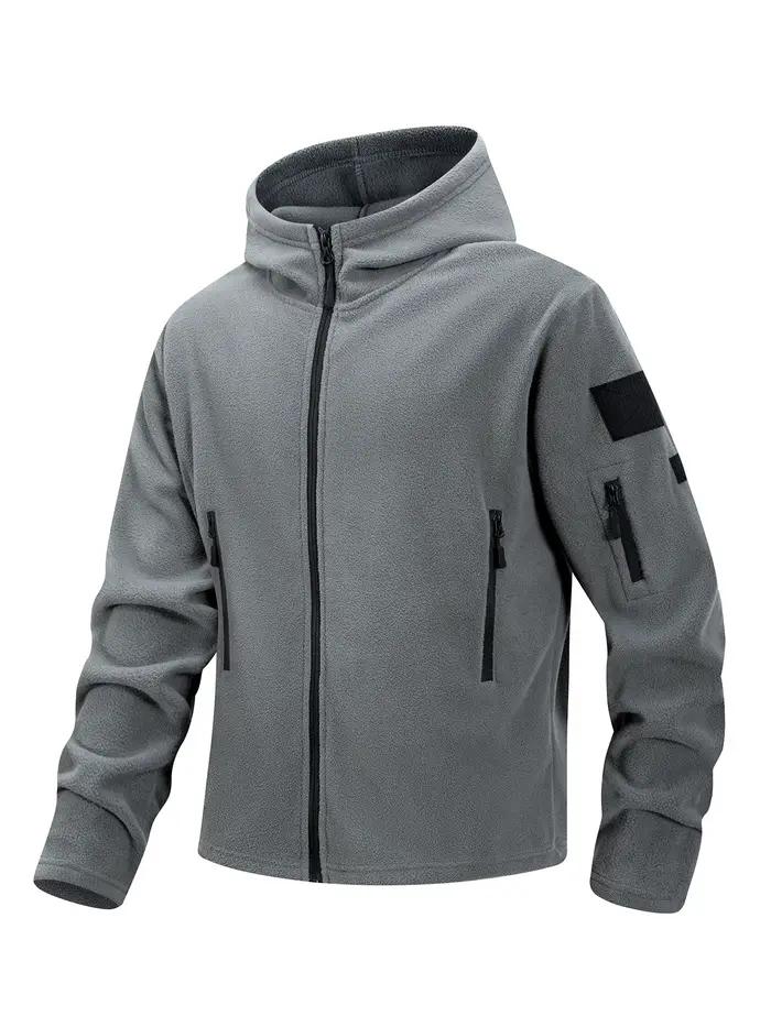 Veste de pêche polaire tactique chaude avec capuche - Taille S-3XL pour pêche hivernale