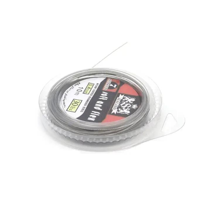 Ligne de pêche leader acier gainée nylon anti-corrosion 10m pour leurres jigging 5 à 200 livres