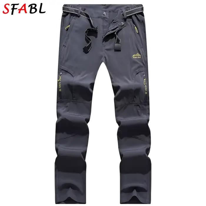 Pantalon pêche homme 5XL été séchage rapide randonnée stretch imperméable tactique poches zippées
