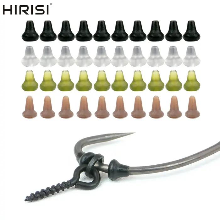 Lot de 50 stoppeurs Hirisi pour hameçons de pêche à la carpe, accessoires en caoutchouc souple 4 couleurs