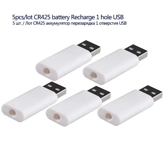 Flotteurs de pêche rechargeables USB CR425 pour bouée LED électrique - 5 pièces avec choix 1 ou 2 trous