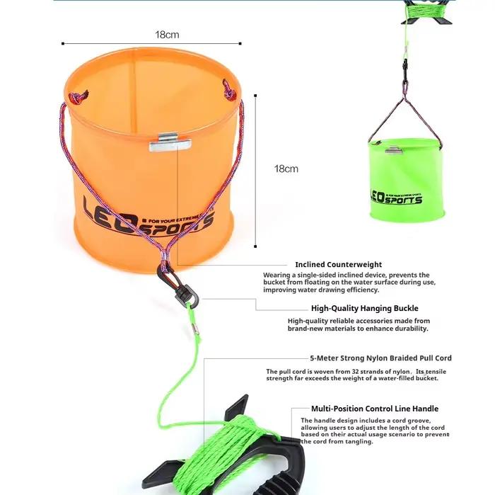 Seau de pêche pliable EVA épais - Réservoir à appâts vivants 17cm avec corde et poignée portable