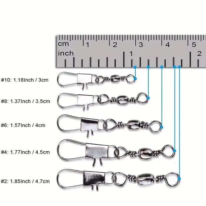 50/200 pièces barrel snap swivels avec roulements à billes pour connexion rapide des leurres pêche